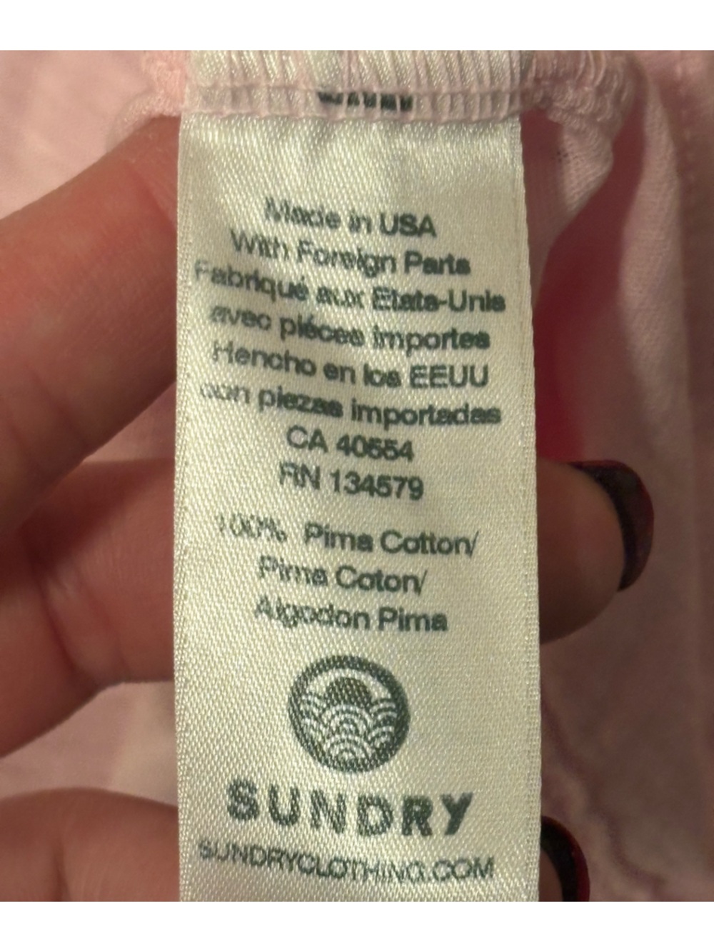 NWT SUNDRY RUCHED SLEEVE PINK T SHIRT - Picture 5 of 6